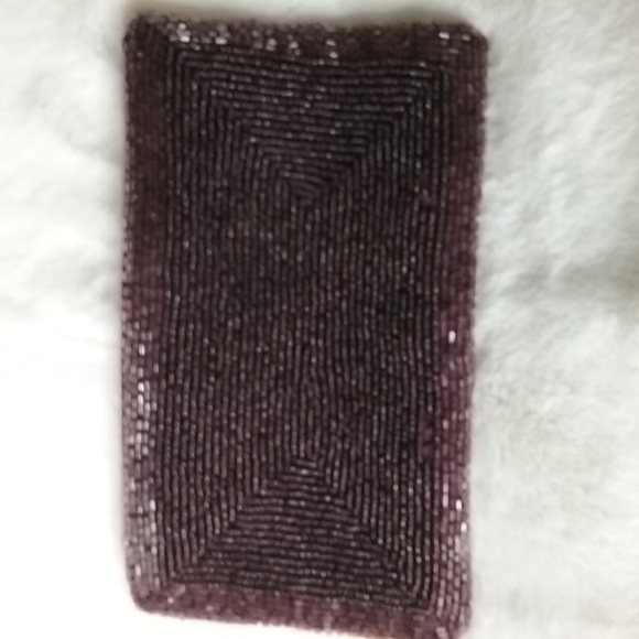 Purple Beaded Pouch Bag - Picture 3 of 5